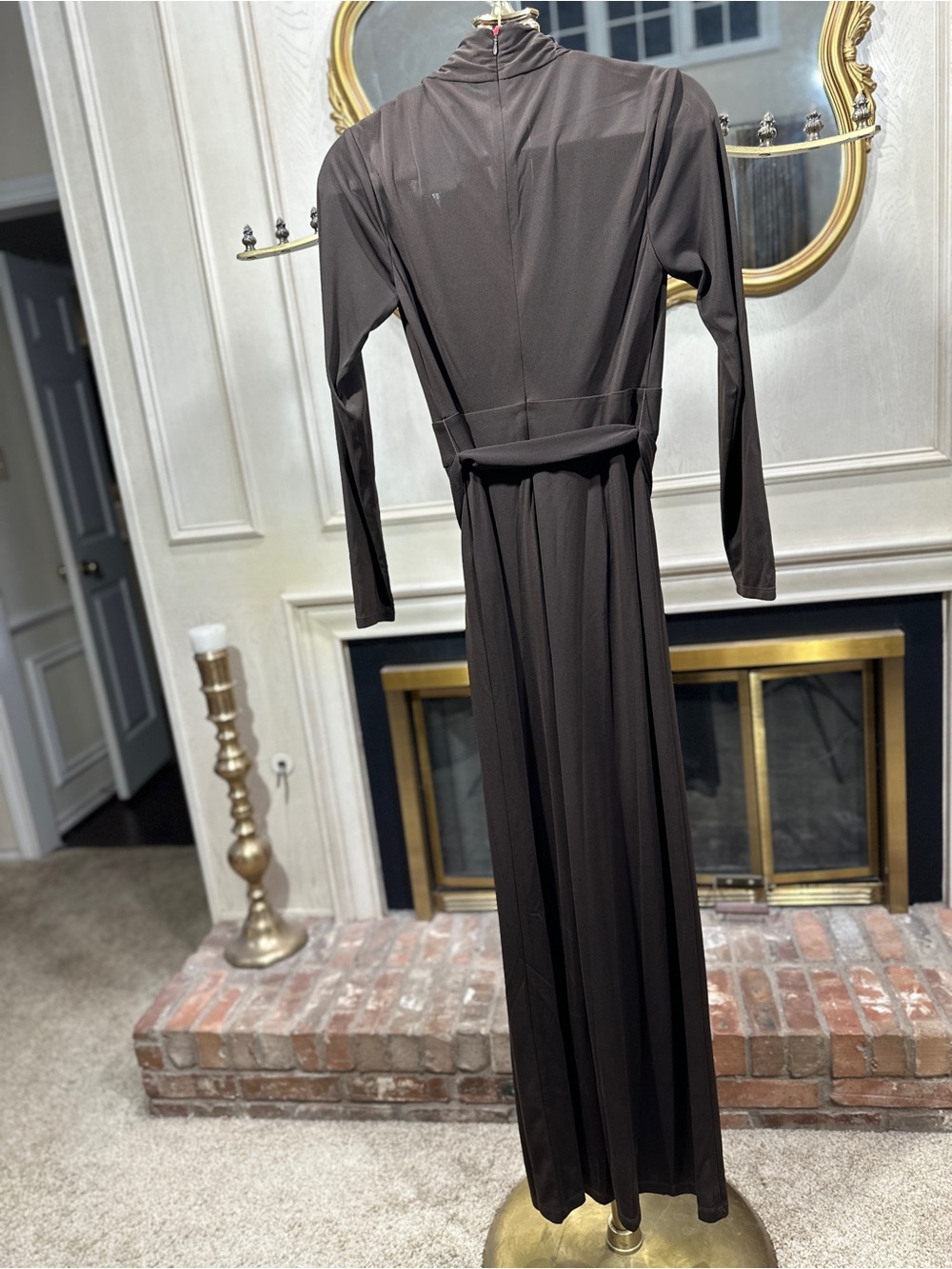 Lauren Ralph Lauren Jumpsuit Small Brown Belted Quiet Luxury Espresso Core - Picture 4 of 12